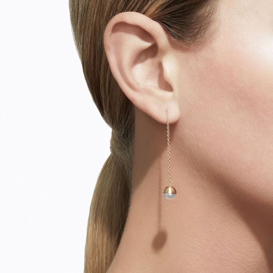 Tortoise-Shihara Shihara Half Pearl Chain Earring 0° | Jewelry