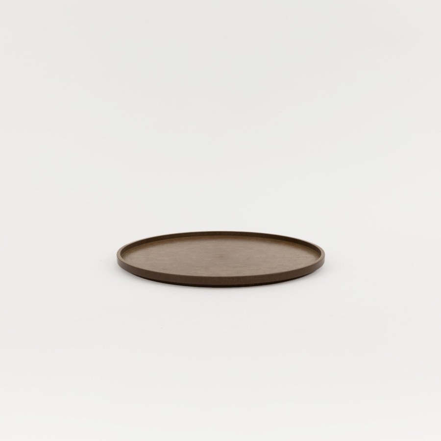 SAIKAI (Hasami) Hrn125 - Tray / Lid Dark Brown O 8.5/8" | Wooden & Richlite Tray / Lid