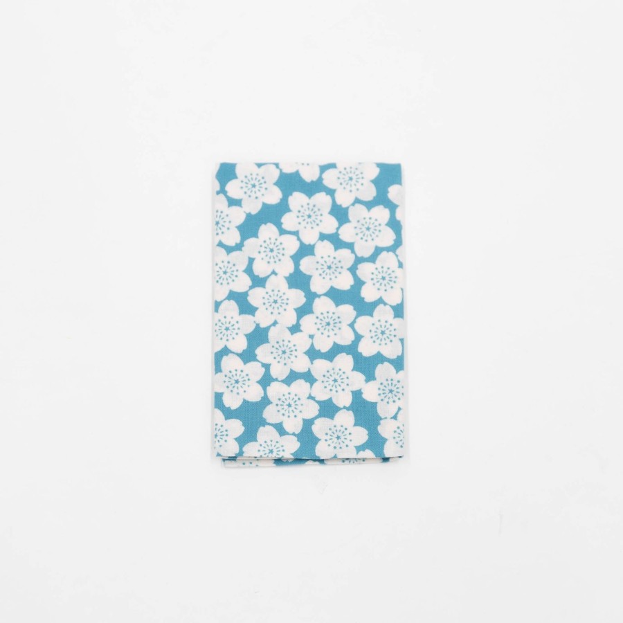 TORTOISE-Kamawanu Tenugui - Cherry Blossom On Blue | Seasonal