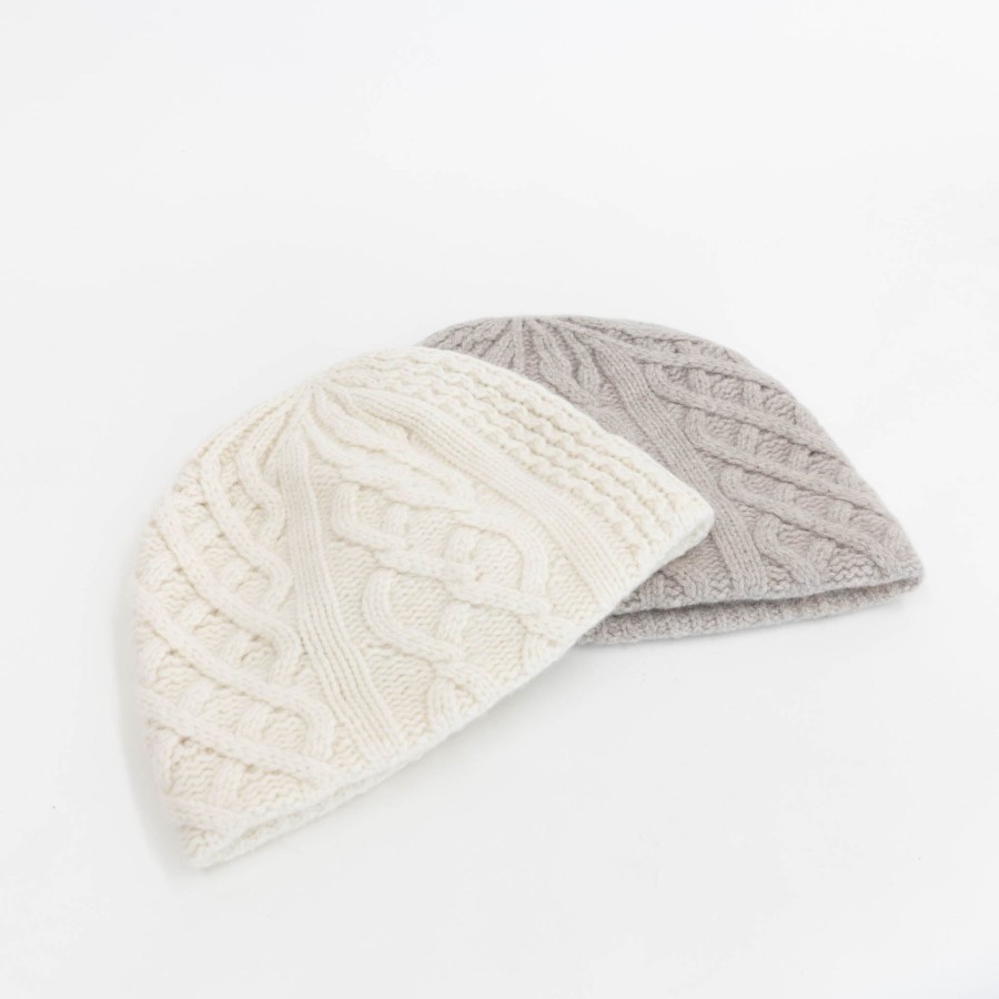 TORTOISE-yellow paper Mature Ha Slant Cutting Knit Cap Aran | Small Accessories