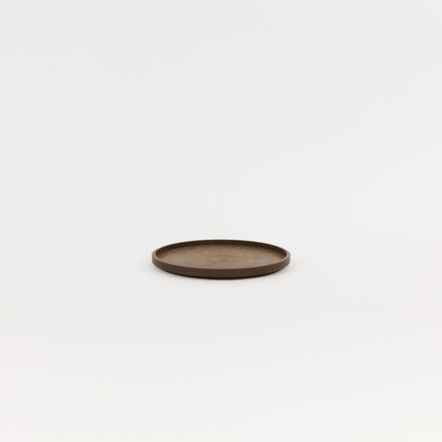 SAIKAI (Hasami) Hrn123 - Tray / Lid Dark Brown O 5.5/8" | Wooden & Richlite Tray / Lid