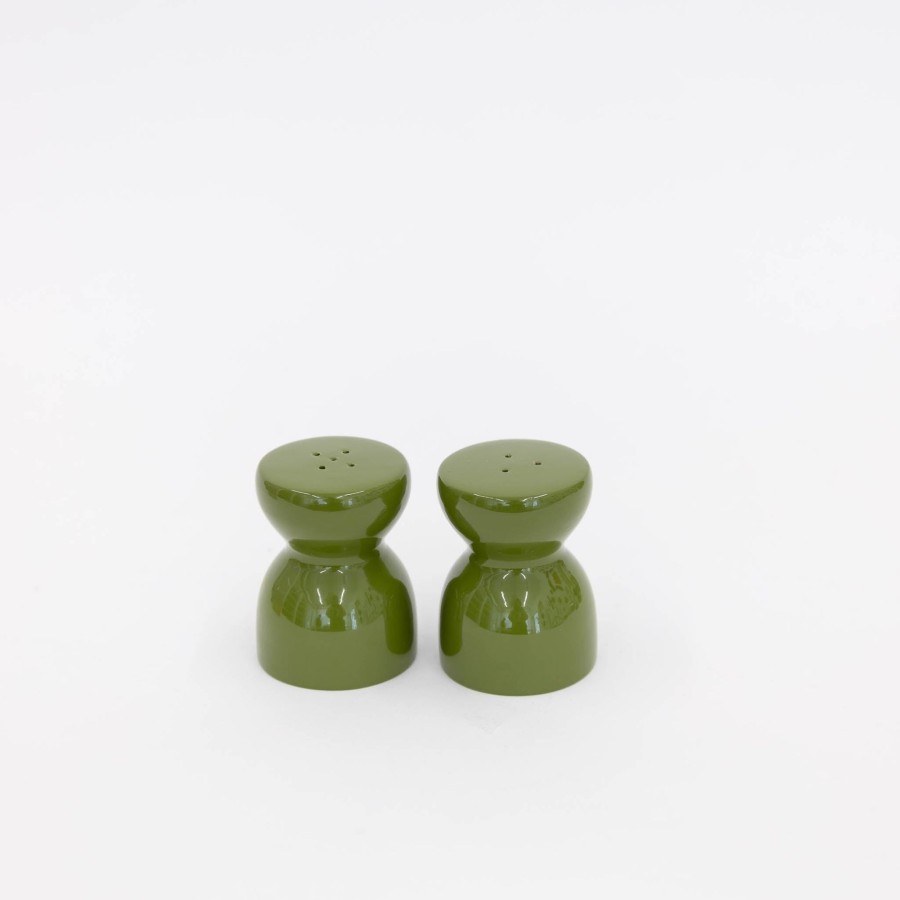 Tortoise-Unknown, Japan 101 60'S, Salt And Pepper Shaker - Olive Green | Vintage