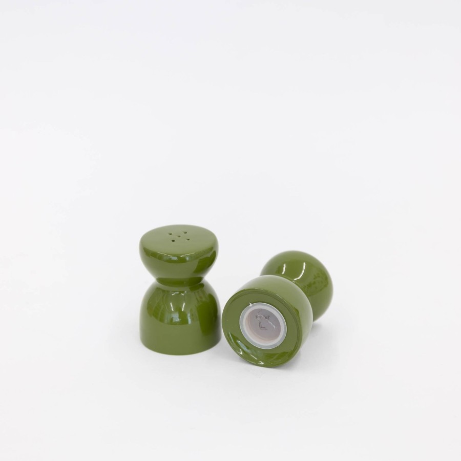 Tortoise-Unknown, Japan 101 60'S, Salt And Pepper Shaker - Olive Green | Vintage