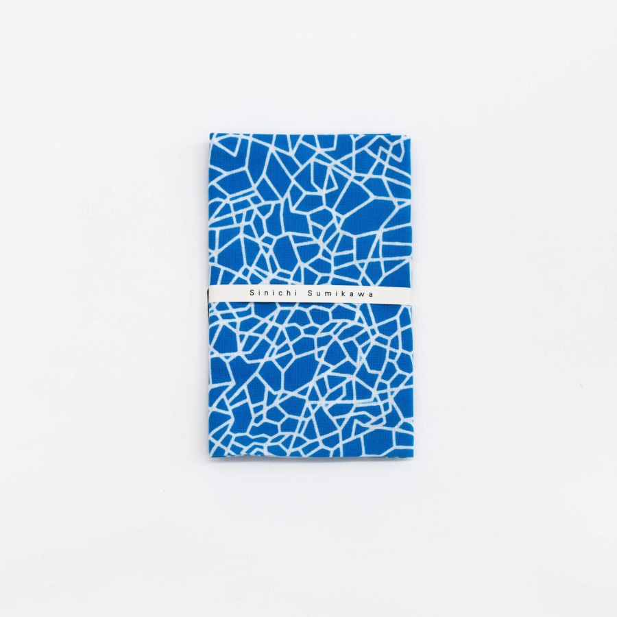 TORTOISE-Kamawanu Tenugui - Geometric Pool Blue & White | Contemporary