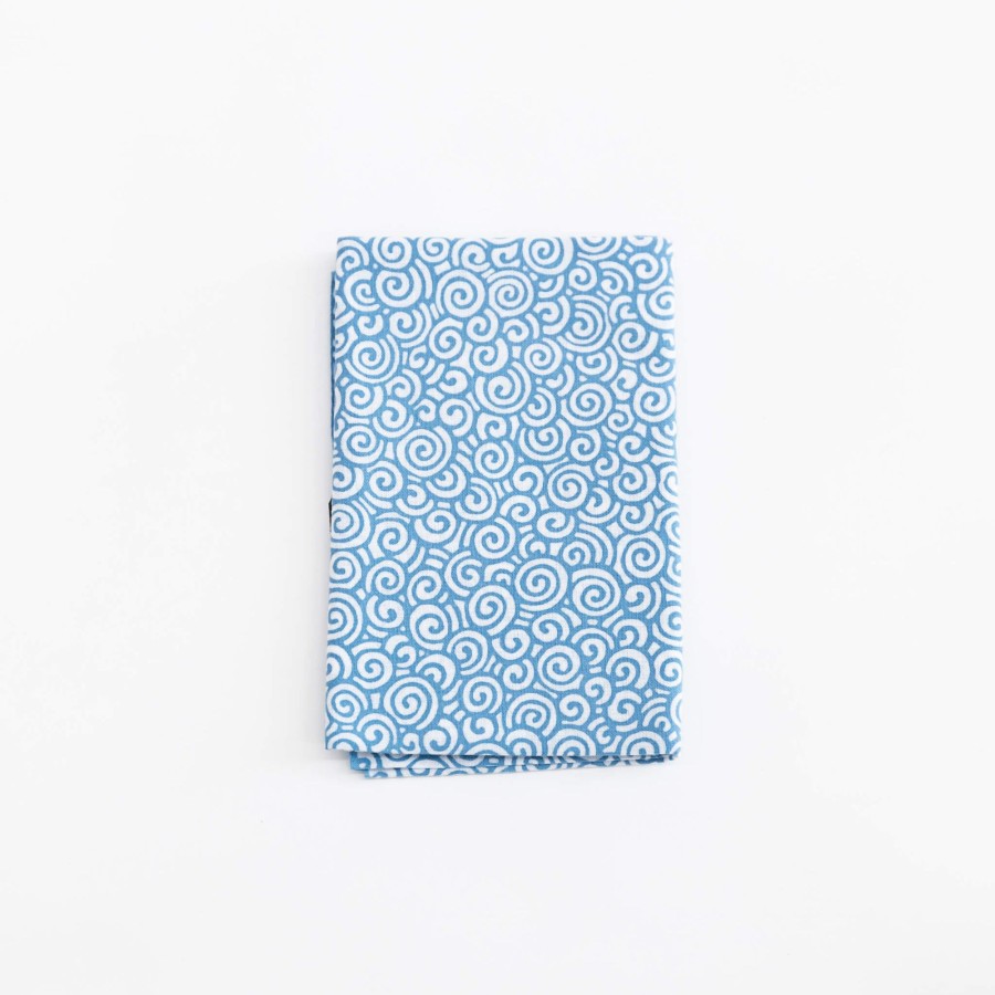 TORTOISE-Kamawanu Tenugui - Light Blue Swirls | Contemporary