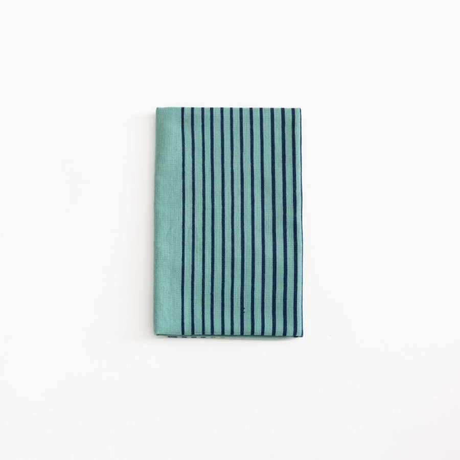 TORTOISE-Kamawanu Tenugui - Turquoise Step Stripe | Contemporary